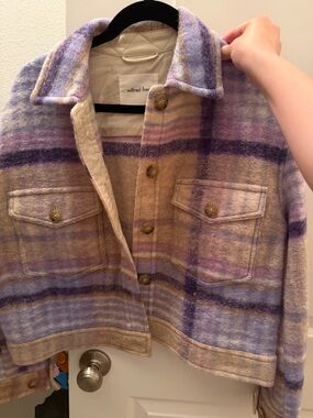 Aritzia Utility Jacket in Lavender, Beige and Purple Plaid